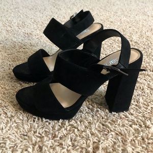 Bar III Black Suede Heels Size 6